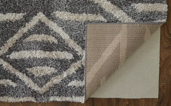 8' X 10' Gray and Ivory Geometric Power Loom Area Rug