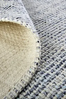 5' X 8' Gray Ivory And Blue Hand Woven Area Rug