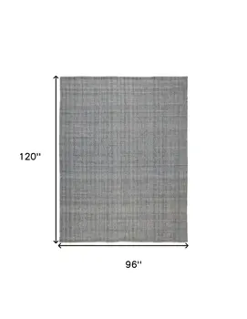 8' X 10' Gray Ivory And Blue Hand Woven Area Rug