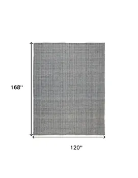10' X 14' Tan and Blue Hand Woven Area Rug