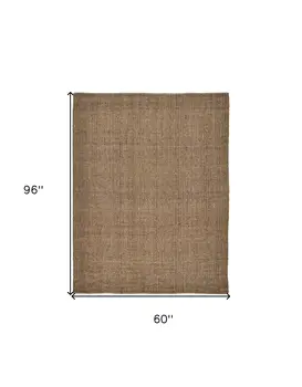 5' X 8' Brown Hand Woven Area Rug