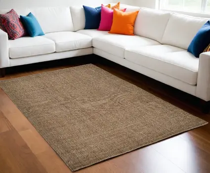 9' X 12' Brown Hand Woven Area Rug