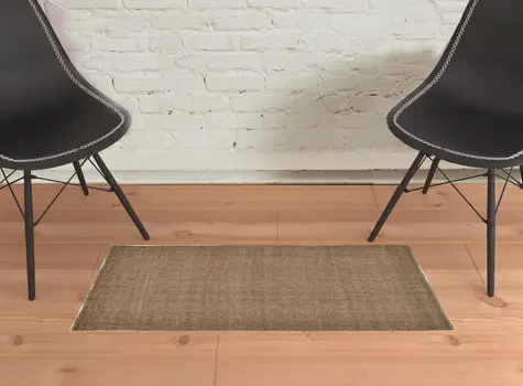 2' X 3' Brown Hand Woven Area Rug