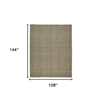 9' X 12' Green Hand Woven Area Rug