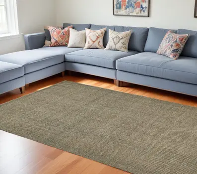 10' X 14' Green Hand Woven Area Rug