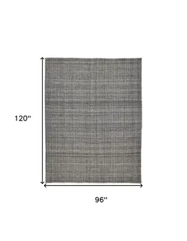 8' X 10' Gray And Ivory Hand Woven Area Rug