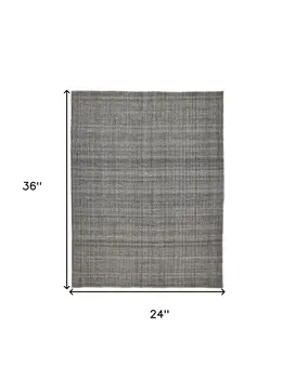 2' X 3' Gray And Ivory Hand Woven Area Rug
