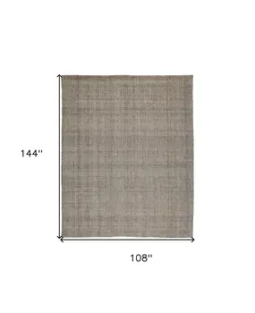 9' X 12' Beige and Gray Hand Woven Area Rug