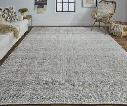 9' X 12' Beige and Gray Hand Woven Area Rug