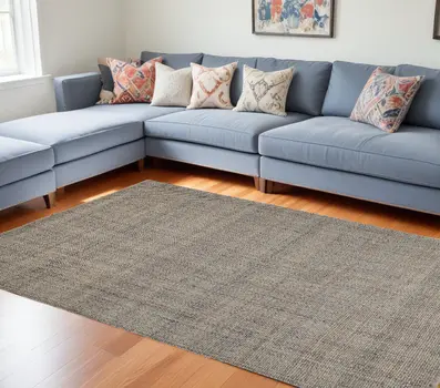 10' X 14' Beige and Gray Hand Woven Area Rug