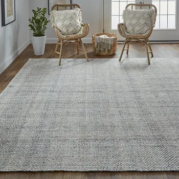 10' X 14' Beige and Gray Hand Woven Area Rug