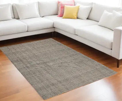 12' X 15' Beige and Gray Hand Woven Area Rug