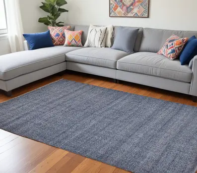 10' X 14' Blue Hand Woven Area Rug