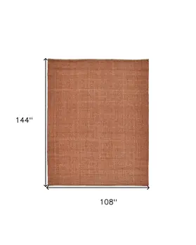 9' X 12' Orange Hand Woven Area Rug