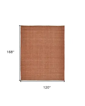 10' X 14' Orange Hand Woven Area Rug