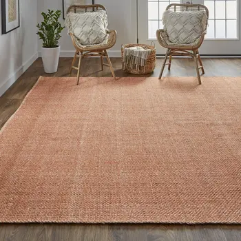 2' X 3' Orange Hand Woven Area Rug
