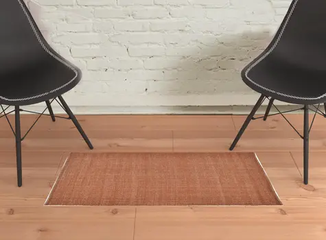 2' X 3' Orange Hand Woven Area Rug