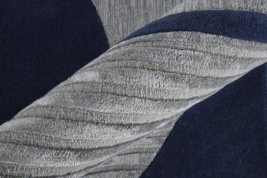 9' X 12' Blue And Silver Wool Geometric Tufted Handmade Area Rug