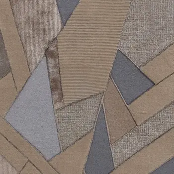 8' X 10' Tan Brown And Blue Wool Geometric Tufted Handmade Area Rug