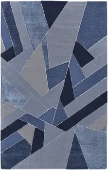 12' X 15' Blue and Silver Mosaic Hand Tufted Area Rug