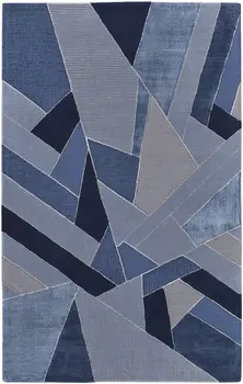 12' X 15' Blue and Silver Mosaic Hand Tufted Area Rug