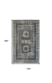 13' X 15' Abstract Power Loom Distressed Area Rug