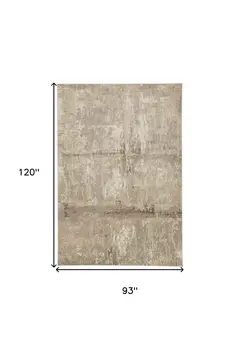 8' X 10' Tan Ivory And Brown Abstract Area Rug