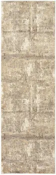 8' Brown and Ivory Abstract Distressed Runner Rug