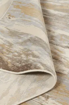 9' X 12' Ivory Tan And Brown Abstract Area Rug