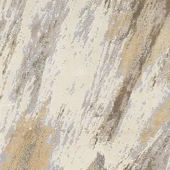8' Brown and Ivory Abstract Distressed Runner Rug