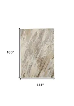 12' X 15' Ivory Tan And Brown Abstract Area Rug