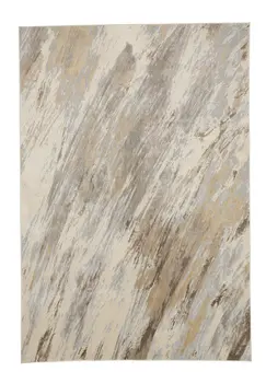 12' X 15' Ivory Tan And Brown Abstract Area Rug
