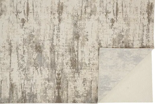 5' X 8' Ivory And Brown Abstract Area Rug