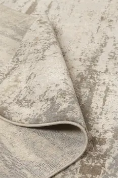 5' X 8' Ivory And Brown Abstract Area Rug