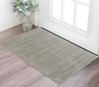 2' X 3' Gray Striped Hand Woven Area Rug