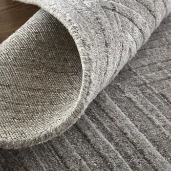 2' X 3' Gray Striped Hand Woven Area Rug