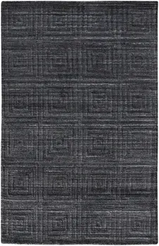 8' X 10' Gray And Black Striped Hand Woven Area Rug