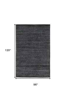8' X 10' Gray And Black Striped Hand Woven Area Rug
