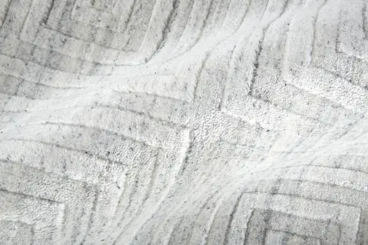 5' X 8' White And Silver Striped Hand Woven Area Rug