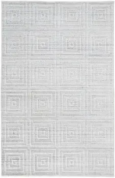 10' X 14' White And Silver Striped Hand Woven Area Rug