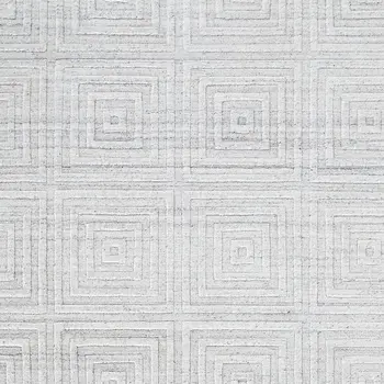 12' X 15' White And Silver Striped Hand Woven Area Rug