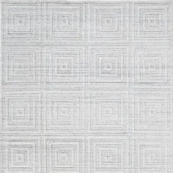12' X 15' White And Silver Striped Hand Woven Area Rug