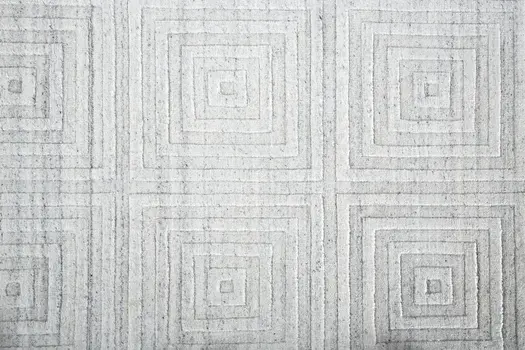 2' X 3' Silver and White Striped Hand Woven Area Rug