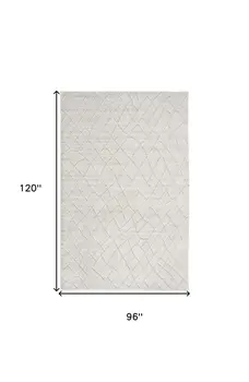 8' X 10' Ivory And Gray Striped Hand Woven Area Rug