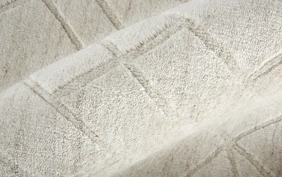 10' X 14' Ivory And Gray Striped Hand Woven Area Rug