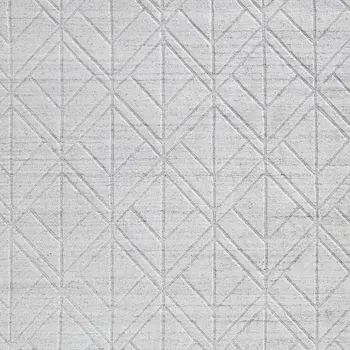 4' X 6' White and Silver Geometric Hand Woven Area Rug