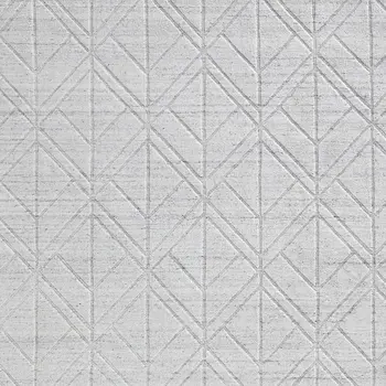 2' X 3' Silver and White Striped Hand Woven Area Rug