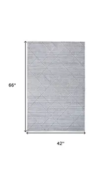 4' X 6' Gray Striped Hand Woven Area Rug