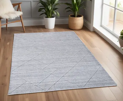 4' X 6' Gray Striped Hand Woven Area Rug