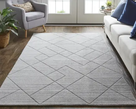 4' X 6' Gray Striped Hand Woven Area Rug